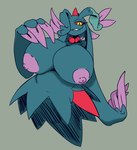 areola big_breasts breasts clenched_teeth eyebrows eyelashes eyes_closed female floating grey_background hair hair_over_eye huge_breasts nipple_dip nipples one_eye_obstructed pink_areola pink_nipples pupils red_sclera simple_background slit_pupils smile solo teeth yellow_eyes imric1251 nintendo pokemon ancient_pokemon flutter_mane generation_9_pokemon ghost paradox_pokemon pokemon_(species) spirit 2024 digital_media_(artwork) hi_res sketch