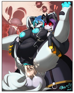 animal_genitalia animal_penis anthro anthro_on_anthro anthro_penetrated anthro_penetrating anthro_penetrating_anthro areola balls big_balls big_breasts big_penis blush bodily_fluids border breasts butt cervical_penetration clitoris cum cum_from_vagina cum_in_uterus cum_in_vagina cum_inflation cum_inside duo ear_piercing ear_ring equine_genitalia equine_penis erection eyewear female female_orgasm female_penetrated flare_in_uterus flared_penis fucked_silly full_nelson full_nelson_(legs_held) fur genital_fluids genitals glasses heart_symbol huge_breasts huge_penis impregnation inflation internal internal_vaginal lactating leaking_cum looking_pleasured male male/female male_penetrating male_penetrating_female milk multiple_ova narrowed_eyes nipples nude orgasm ovum ovum_with_heart penetration penile penile_penetration penis penis_in_vagina piercing ring_piercing sex simple_background sperm_cell spread_legs spreading tail teeth thick_thighs uterus vaginal vaginal_penetration vulva white_border cyan_asdf mammal unknown_species 2023 absurd_res hi_res