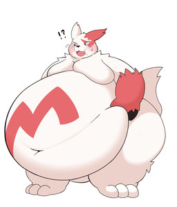 anthro belly belly_grab big_belly biped blush bodily_fluids chubby_cheeks claws cute_fangs deep_navel embarrassed fangs fur huge_belly huge_hips huge_thighs hyper hyper_belly interrobang love_handles male moobs morbidly_obese morbidly_obese_anthro morbidly_obese_male multicolored_body multicolored_fur navel nude obese obese_anthro obese_male open_mouth overweight overweight_anthro overweight_male red_body red_fur red_sclera shocked simple_background solo standing sweat sweatdrop tail teeth thick_thighs tuft two_tone_body two_tone_fur weight_gain white_background white_body white_fur wide_hips 0907_kapi nintendo pokemon generation_3_pokemon pokemon_(species) zangoose 2023 digital_media_(artwork) full-length_portrait hi_res japanese_description portrait translated_description