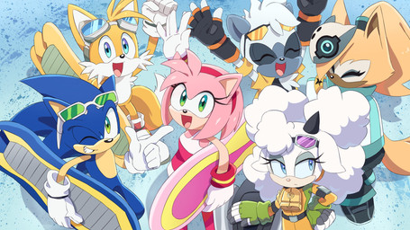anthro bodysuit clothing dress eyewear eyewear_on_head female female_anthro goggles goggles_on_head group male male_anthro red_clothing red_dress skinsuit smile snow snowboard tight_clothing ririkuma idw_publishing sega sonic_the_hedgehog_(comics) sonic_the_hedgehog_(idw) sonic_the_hedgehog_(series) amy_rose lanolin_the_sheep_(sonic) miles_prower sonic_the_hedgehog tangle_the_lemur whisper_the_wolf bovid canid canine canis caprine eulipotyphlan fox hedgehog lemur mammal primate ring-tailed_lemur sheep strepsirrhine wolf hi_res