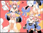 black_border bodily_fluids border breasts choker clothing confusion dress drooling duo female forced gender_transformation genitals hair jewelry legwear male necklace nipples one_breast_out penis pink_hair question_mark saliva simple_background skinsuit smile stockings tight_clothing transformation transformation_sequence yellow_eyes mxl fate_(series) type-moon caster_tamamo-no-mae animal_humanoid canid canid_humanoid canine canine_humanoid fox_humanoid humanoid mammal mammal_humanoid 2019 censored hi_res sequence