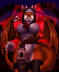 anthro breasts fangs female genitals holidays licking licking_lollipop pussy smile solo tail teeth tongue tongue_out wings blackbatwolf halloween mythology dragon mythological_creature mythological_scalie scalie 2021 absurd_res hi_res