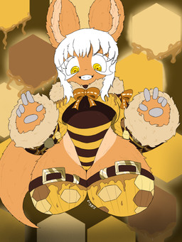 brown_body brown_fur camel_toe clothing costume female fur hair jacket legwear looking_at_viewer tail thick_thighs thigh_highs topwear white_hair wide_hips made_in_abyss nanachi absurd_res hi_res