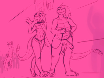 age_difference anthro areola balls big_penis blush breasts chastity_cage chastity_cage_only chastity_device chastity_device_only chastity_strap collar collar_only dominant dominant_anthro dominant_gynomorph dominant_intersex duo_focus erection exhibitionism foreskin genitals group gynomorph gynomorph/male hair intersex intersex/male leash leashed_collar male navel nipples nude nude_anthro nude_gynomorph nude_male older_anthro older_gynomorph older_intersex open_mouth open_smile penis pink_background public public_nudity rattle_(anatomy) simple_background smile submissive submissive_anthro submissive_male tail walking waving_hand wearing_chastity_cage wearing_chastity_device younger_male atrolux conditional_dnp amon_(atrolux) background_character kyra_(atrolux) pit_viper rattlesnake reptile scalie snake viper 2025 english_description monochrome sketch incest_(lore) mother_(lore) mother_and_child_(lore) mother_and_son_(lore) parent_(lore) parent_and_child_(lore) parent_and_son_(lore) son_(lore)