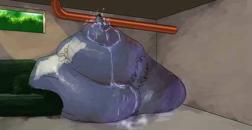 anthro basement inflation male pipe solo birdcatdeer animal_humanoid canid canid_humanoid canine canine_humanoid canis humanoid mammal mammal_humanoid wolf wolf_humanoid absurd_res hi_res