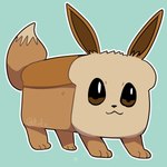 3_toes :3 blue_background bread_loaf brown_body brown_eyes brown_fur closed_smile feet fluffy fluffy_tail food fur happy mouth_closed outline paws simple_background smile solo tail toes white_outline boke_(artist) nintendo pokemon eevee food_creature generation_1_pokemon pokemon_(species) 1:1 2021 artist_name digital_drawing_(artwork) digital_media_(artwork)