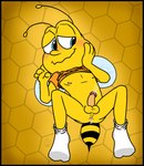 antennae_(anatomy) anthro anus balls black_border blush bodily_fluids border butt clothed clothing cum cum_in_ass cum_inside embarrassed erection footwear gaping gaping_anus genital_fluids genitals humanoid_genitalia humanoid_penis looking_at_viewer looking_down lying male male_gaping_anus male_penetrated mascot nipples on_back penetration penis simple_background smile socks solo spread_legs spreading wings yellow_body conditional_dnp muffinlewds cheerios general_mills honey_nut_cheerios buzz_the_bee arthropod bee honey_bee hymenopteran insect digital_media_(artwork) hi_res