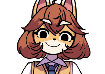 anthro biped black_eyes black_nose blue_necktie closed_smile clothed clothed_anthro clothed_female clothing collared_shirt dipstick_ears ear_markings eyebrows eyelashes female female_anthro fur hair looking_at_viewer mouth_closed multicolored_body multicolored_ears multicolored_fur necktie pink_inner_ear shirt simple_background small_nose smile smiling_at_viewer solo sweater sweater_vest tan_body tan_fur topwear vest white_background white_body white_ear_tips white_eyebrows white_fur voider_(artist) bully_fox canid canine fox mammal 2025 absurd_res digital_media_(artwork) hi_res