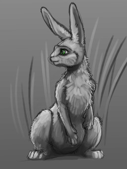 ambiguous_gender feral fluffy fur green_eyes solo ipoke forest_tails nele lagomorph leporid mammal rabbit 2015 3:4 sketch