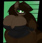 anthro big_breasts breasts brown_body brown_fur brown_hair clothing dress female fur hair huge_breasts long_hair slightly_chubby slightly_chubby_female solo thick_thighs toony raccoonuki raquel_(raccoonuki) canid canine hybrid mammal procyonid raccoon raccoon_dog tanuki absurd_res alpha_channel hi_res sketch