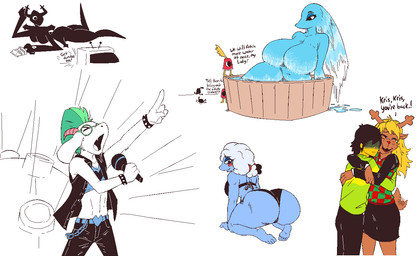 ambiguous_gender anthro bathing big_breasts big_butt breasts butt duo female hug huge_breasts huge_butt male male/female midriff mohawk pose text water signirsol deltarune undertale_(series) elnina_(deltarune) kris_dreemurr miss_mizzle noelle_holiday ralsei roaring_knight animate_inanimate bovid caprine cuptain darkner deer elemental_creature goat human mammal mizzle_(deltarune) new_world_deer reindeer shadow_creature water_creature 2025
