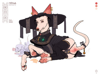 anal_only anatomically_correct anatomically_correct_feral anatomically_correct_genitalia animal_genitalia animal_vulva ankh anus anus_only barely_visible_genitalia barely_visible_vulva bell big_ears camel_toe candle canine_genitalia canine_vulva canine_vulva_outline clothed clothed_feral clothing easy_access eyebrow_piercing facial_piercing female feral footwear furgonomic_piercing furgonomics gem genital_outline genitals hat headgear headwear jewelry keyholding legwear looking_at_viewer multicolored_body necklace nose_piercing panties paw_ring paws piercing potion potion_bottle red_eyes ring septum_piercing simple_background smile socks solo tail tail_piercing thigh_highs two_tone_body underwear vulva vulva_outline white_background syn-6 mona_(syn-6) canid canine canis domestic_dog ibizan_hound mammal primitive_dog primitive_hunting_dog digital_media_(artwork) hi_res shaded simple_shading