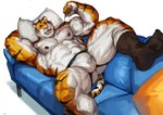 anthro big_muscles clothing footwear looking_at_viewer male muscular muscular_anthro muscular_male nipples socks solo underwear vein veiny_muscles traver009 coach_ho felid mammal pantherine tiger absurd_res hi_res