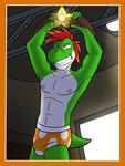 anthro briefs briefs_only bulge championship_belt clothed clothing male nipples raised_arms solo topless underwear underwear_only wrestling_briefs fuze mario_bros mythology nintendo paper_mario paper_mario:_the_thousand_year_door the_great_gonzales_jr dinosaur dragon green_yoshi mythological_creature mythological_scalie prehistoric_species reptile scalie yoshi 3:4 hi_res