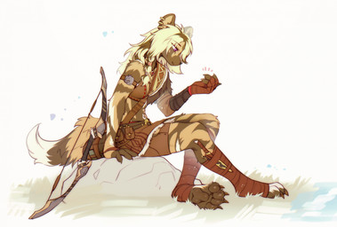 4_fingers 4_toes anthro biped blonde_hair bottomwear breasts brown_body brown_fur brown_tail claws clothed clothed_anthro clothed_female clothing feet female finger_claws fingers fully_clothed fully_clothed_anthro fully_clothed_female fur hair pawpads paws purple_eyes side_view sitting smile solo tail toe_claws toes topwear swaybat african_wild_dog canid canine mammal 2025 digital_drawing_(artwork) digital_media_(artwork) hi_res
