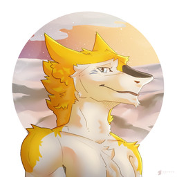 anthro fur hair looking_at_viewer male simple_background smile solo white_body white_fur conditional_dnp teremunart sergal 1:1 hi_res