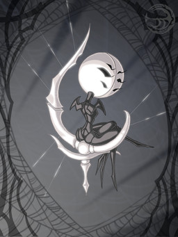 4_legs 6_eyes anthro armless arthropod_webbing biped curvy_figure eyelashes female harp hourglass_figure long_eyelashes looking_at_viewer looking_back looking_back_at_viewer multi_eye musical_instrument plucked_string_instrument rear_view seductive sitting small_waist solo spider_web string_instrument wasp_waist wide_hips eidel-elias-weise hollow_knight:_silksong hollow_knight_(franchise) team_cherry arachnid arthropod spider 2026 3:4 absurd_res hi_res