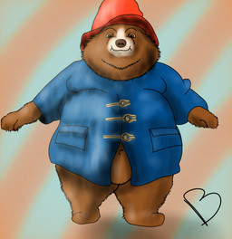 anthro brown_eyes brown_nose button_(fastener) clothing coat double_chin fat_neck featureless_feet feet hat headgear headwear male male_anthro navel obese obese_anthro obese_male overweight overweight_anthro overweight_male pattern_background pockets simple_background striped_background tan_body thick_neck topwear bauchie conditional_dnp paddington_and_company_limited paddington_bear bear mammal short-faced_bear 2022 hi_res