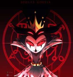 anthro clothing feathers fur grey_body grey_feathers grey_fur hat headgear headwear looking_at_viewer male occult_symbol red_background red_eyes sigil sigil_of_stolas simple_background solo standing symbol top_hat chizitx hellaverse helluva_boss stolas_(helluva_boss) avian avian_demon bird demon humanoid owl owl_demon absurd_res hi_res