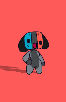 8-bit anthro female simple_face solo spookeyjack standing nintendo nintendo_switch switch_dog canid canine canis domestic_dog mammal digital_media_(artwork) pixel_(artwork)
