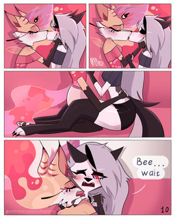 anthro bite blush dialogue duo eyelashes female female/female freckled_face freckles glistening_eyelids imminent_sex kissing long_eyelashes motion_lines neck_bite sex text tribadism tuft vaginal kat._.arts hellaverse helluva_boss mythology loona_(helluva_boss) queen_bee-lzebub_(helluva_boss) canid canid_demon canine demon hellhound mammal mythological_canine mythological_creature 4:5 absurd_res comic english_text hi_res