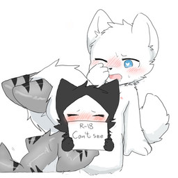 anthro blush bodily_fluids duo embarrassed fellatio fur hair male male/male oral paws penile sex shark_tail white_body white_fur white_hair young chano changed_(video_game) lin_(changed) puro_(changed) tiger_shark_(changed) aquatic fish requiem_shark shark tiger_shark 1:1 censored