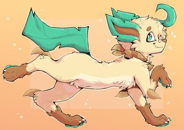ambiguous_feral ambiguous_gender claws cute_fangs eyewear fangs featureless_crotch feral fur glasses kerchief legs_up looking_at_viewer pawpads paws plant side_view simple_background solo standing tail teeth wearing_glasses gabileafy nintendo pokemon gabi_(gabileafy) eeveelution generation_4_pokemon leafeon pokemon_(species) hi_res