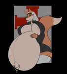 2022 alpha_channel amber_(yerbabuena) anthro areola areola_slip belly big_belly big_breasts black_clothing bottomwear breasts canid canine cleavage cleavage_cutout clothed clothing colored countershade_face countershade_torso countershading cross cutout digital_drawing_(artwork) digital_media_(artwork) dipstick_tail eyelashes female fox fur half-closed_eyes hand_on_belly hi_res huge_belly huge_breasts jewelry legwear looking_aside mammal markings multicolored_body multicolored_fur narrowed_eyes navel navel_pendant navel_piercing necklace nipple_outline nipple_piercing nipples nun orange_body orange_fur piercing pregnant red_eyes red_fox ring simple_background skimpy solo tail tail_markings thick_thighs thigh_highs transparent_background true_fox veil white_body white_fur wide_hips yerbabuena