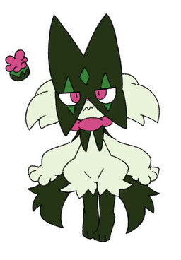 ambiguous_gender anthro biped blinking cape clothing digitigrade featureless_crotch feet fingers flower_(anatomy) flower_trick front_view fur green_body green_fur jagged_mouth looking_at_viewer mask nude_ambiguous nude_anthro pink_eyes simple_background smile solo standing tail toes white_background yakiniku628 nintendo pokemon generation_9_pokemon meowscarada pokemon_(species) 2023 animated colored full-length_portrait loop no_sound portrait short_playtime video