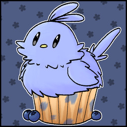 ambiguous_gender beak black_border black_eyes blue_body blueberry_(fruit) border cheek_tuft facial_tuft feathered_wings feathers feral fluffy food fruit grey_eyes head_tuft looking_away looking_up muffin periwinkle_fur plant purple_body simple_background slightly_chubby solo tail tuft wings conditional_dnp muffinlewds blueberry_muffin_(muffinlewds) avian bird 1:1 absurd_res digital_media_(artwork) hi_res