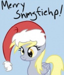 arrkhal christmas christmas_clothing christmas_headwear clothing derpy_hooves_(mlp) equid equine feathered_wings feathers female friendship_is_magic grey_body grey_feathers hasbro hat headgear headwear holidays mammal merry_christmas merry_snmgfiehp my_little_pony mythological_creature mythological_equine mythology pegasus santa_hat snmgfiehp solo wings