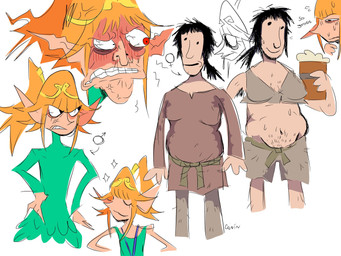 3_fingers alcohol angry annoyed arms_bent beer belly_hair belt beverage black_eyes black_hair bodily_fluids body_hair bottomwear boxers_(clothing) bra breasts brown_clothing brown_shirt brown_topwear brown_tunic circlet clenched_teeth closed_smile clothed clothed_female clothed_human clothed_humanoid clothed_male clothing cross-popping_vein crossgender dot_eyes duo eyelashes eyes_closed female female_human fingers ftm_crossgender fully_clothed fully_clothed_female fully_clothed_human furrowed_eyebrows gender_symbol gold_hair_ring green_clothing green_robe green_shirt green_tank_top green_topwear grey_bottomwear grey_boxers grey_bra grey_clothing grey_pants grey_underwear hair holding_beer_mug humanoid_pointy_ears male male_humanoid medium_breasts midriff mouth_closed mtf_crossgender nervous nervous_sweat no_eyebrows not_furry open_mouth open_smile orange_hair overweight overweight_female overweight_human pants pointy_ears pointy_nose ponytail red_eyes robe rope rope_belt shirt simple_background simple_eyes smile sparkles standing sweat symbol tan_body tan_skin tank_top teeth text topwear tunic underwear white_background bananajamer elf_comic elf_(merrivius) human_(merrivius) elf human humanoid mammal 2024 4:3 artist_name colored digital_drawing_(artwork) digital_media_(artwork) english_description english_text hi_res shaded sketch_page