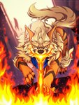 ambiguous_gender big_ears breath_powers elemental_manipulation eyewear feral fire fire_breathing fire_manipulation fireball fluffy glasses kerchief running solo dead.akira nintendo pokemon pokemon_mystery_dungeon spike_chunsoft arcanine generation_1_pokemon pokemon_(species) 3:4 hi_res