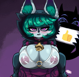 areola big_breasts bikini breasts cleavage clothed clothing clothing_lift ears_through_headwear female green_hair hair huge_breasts humanoid_pointy_ears inner_ear_fluff long_sleeves nipples pink_eyes pointy_ears shirt shirt_lift shortstack side_boob solo sweater swimwear topwear translucent translucent_clothing tuft two-piece_swimsuit under_boob wide_hips little_ddraig league_of_legends riot_games tencent shadow_(lol) vex_(lol) humanoid shadow_creature yordle absurd_res hi_res