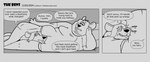 anthro belly big_belly clothing dialogue duo eyes_closed lying male moobs overweight overweight_male pillow shirt text topwear barnem mammal murid murine rat rodent 2024 comic english_text hi_res