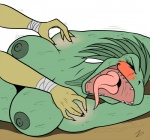 2014 5_fingers ambiguous_gender armpits bandage big_breasts blush breasts disembodied_arm eyes_closed female green_body green_nipples happy iguana laugh lizard nipples open_mouth reptile scalie sharp_teeth smile tears teeth tickling tongue zp92
Rating: Questionable
Score: 17
User: Finchmaster
Date: February 04, 2014