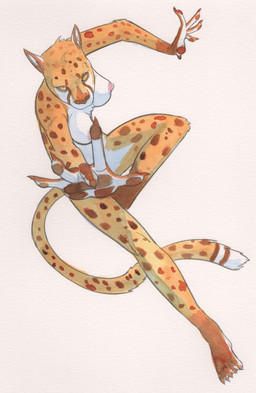 action_pose anthro breasts female nipples nude pose solo spots yellow_eyes hattonslayden cheetah felid feline felis mammal absurd_res acrylic_painting_(artwork) hi_res painting_(artwork) traditional_media_(artwork) traditional_painting_(artwork)