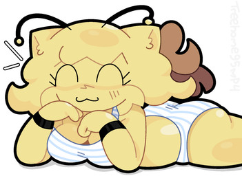 anthro big_breasts big_butt bikini breasts butt clothing female happy looking_down pose silly silly_face solo swimwear two-piece_swimsuit artist_treehome95mp4 roblox fan_character felid mammal digital_media_(artwork) hi_res