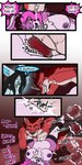 anthro bodily_fluids breasts clenched_teeth collar cuff_(restraint) dialogue drooling female genitals group inner_monologue knotting leg_grab male male/female metal_collar panicked_look panicking penetration penis predator/prey restraints saliva teeth teeth_showing text thinking trio vaginal vaginal_penetration tatsuchan18 daisy_(tatsuchan18) fenrir_(tatsuchan18) mink_(tatsuchan18) bassariscus canid canine canis fox hybrid lagomorph leporid mammal maned_wolf procyonid rabbit ring-tailed_cat wolf absurd_res comic english_text hi_res multiple_scenes