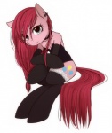 armwear clothed clothing cutie_mark ear_piercing elbow_gloves female feral gloves hair handwear legwear long_hair looking_at_viewer piercing pink_hair simple_background solo white_background umeguru friendship_is_magic hasbro my_little_pony pinkamena_(mlp) pinkie_pie_(mlp) earth_pony equid equine horse mammal pony 2015