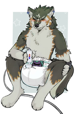 3_toes 4_fingers anthro black_nose blush blush_lines bodily_fluids claws clothed clothing cord cuff_(restraint) diaper diaper_bulge diaper_fetish diaper_masturbation ear_piercing ear_ring electrical_cord eyes_closed feet fingers front_view fur green_body green_fur hand_on_leg male masturbation multicolored_body multicolored_fur multicolored_tail orange_body orange_fur piercing restraints ring_piercing sex_toy shackles simple_background sitting smile solo sweat sweatdrop tail tan_body tan_fur toes topless topless_male vibrator wand_vibrator wearing_diaper white_diaper fructoruu nintendo the_legend_of_zelda link_(wolf_form) canid canine canis mammal wolf 2025 full-length_portrait hi_res portrait signature