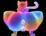 anthro anus big_butt butt crouching female genitals multicolored_body plump_labia presenting presenting_anus presenting_hindquarters puffy_anus pussy rear_view solo sparklefur thick_thighs wide_hips sadflowerhappy rainbow_(sadflowerhappy) domestic_cat felid feline felis mammal absurd_res colorful_theme hi_res