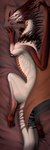 claws dakimakura feral horn looking_at_viewer lying male scales solo tail elurax veoros mythology dragon mythological_creature mythological_scalie scalie 1:3 absurd_res dakimakura_design digital_media_(artwork) hi_res