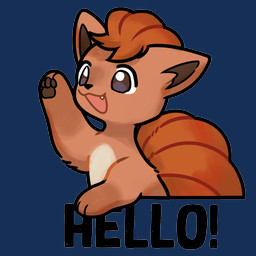 3_fingers ambiguous_gender brown_body brown_eyes brown_fur cute_fangs emote fangs feral fingers fur hair inner_ear_fluff open_mouth pawpads paws red_hair simple_background solo teeth text transparent_background tuft wave aishasoup nintendo pokemon generation_1_pokemon pokemon_(species) vulpix 1:1 alpha_channel english_text half-length_portrait hi_res portrait