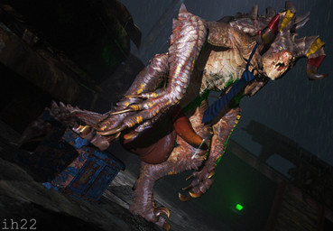 animal_genitalia animal_penis anthro balls big_balls bodily_fluids claws cum cum_on_penis erection feral finger_claws genital_fluids genitals horn huge_balls hyper hyper_balls hyper_genitalia leaking_cum male muscular muscular_male necktie penis precum raining raised_leg semi-anthro solo standing toe_claws yellow_eyes ihavetwotwo bethesda_game_studios fallout microsoft judis_(fallout_mod_) deathclaw scalie 3d_(artwork) digital_media_(artwork) hi_res source_filmmaker_(artwork)