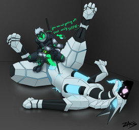 2_toes 4_ears 4_toes 6_arms animal_genitalia animal_vulva anthro anthro_on_feral arm_tuft barbed_tongue bestiality big_penis black_body blood bodily_fluids bottomwear canine_genitalia canine_vulva clothing crouching dialogue digitigrade duo ear_tuft fangs feet female feral forced fur genital_fluids genitals glowing glowing_blood glowing_eyes glowing_genitalia glowing_penis glowing_vulva green_markings green_penis grey_body grey_fur hair holding_leg holding_penis imminent_sex impalement knot knotted_penis larger_female loincloth looking_at_another looking_at_partner male male/female markings melee_weapon multi_arm multi_ear multi_limb multicolored_body multicolored_fur neck_tuft open_mouth penile_spines penis pinned pinned_to_ground polearm precum ribbed_penis screen screen_face simple_background size_difference smaller_male spear split_jaw spread_legs spreading teeth text threatening toes tongue tongue_out tuft two_tone_body two_tone_fur unusual_blood unusual_bodily_fluids vaginal_fluids vulva weapon white_body white_hair wounded zaks torrent_amador arachnid araneomorph arthropod jumping_spider robot_feral spider synth_(vader-san) absurd_res hi_res shaded