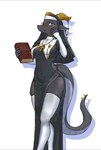 black_bars black_body breasts butt clothing ear_chain ear_piercing ear_ring female legwear looking_at_viewer nun piercing ring_piercing solo stockings tail whitebird447 mythology dragon mythological_creature mythological_scalie scalie hi_res letterbox