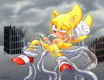 anal anal_penetration anthro balls blush bodily_fluids broken_building city city_background city_destruction clothing cloud cloudy_sky cum cumshot destruction duo ejaculation flooding footwear furrowed_eyebrows genital_fluids genitals gloves glowing glowing_body half-closed_eyes handwear humanoid_genitalia humanoid_penis male male/male male_penetrated narrowed_eyes oral oral_penetration penetration penis red_eyes ruins shoes sky super_form sweat sweatdrop tentacle_around_arm tentacle_around_leg tentacle_in_ass tentacle_in_mouth tentacle_penetration tentacles tentacles_penetrating_male water yellow_body sbork sega sonic_adventure sonic_the_hedgehog_(series) chaos_(sonic) sonic_the_hedgehog super_sonic eulipotyphlan hedgehog mammal 2020 digital_drawing_(artwork) digital_media_(artwork) hi_res watermark