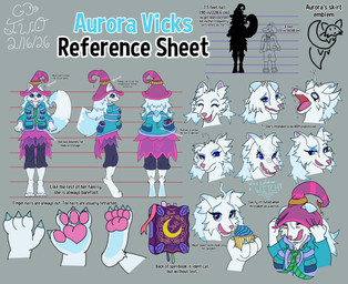4_toes ahoge anthro barefoot big_feet big_hands big_tail blue_body blue_clothing blue_coat blue_eyes blue_fur blue_hair blue_topwear blush blush_lines bodily_fluids book bottomwear breasts claws clothing coat crescent_moon cross-popping_vein crying cupcake digitigrade drooling ears_down ears_through_headwear expressions fangs_bared feet female finger_claws food fur hair happy hat headgear headwear holding_book holding_object inner_ear_fluff larger_female looking_at_viewer magic_user moon necktie nervous pattern_background pattern_clothing pawpads paws pink_nose pink_pawpads pivoted_ears potion pouch_(clothing) pulling_down_hat purple_bottomwear purple_clothing purple_headwear purple_skirt saliva shocked silhouette simple_background size_difference skirt smug_face soles solo spellbook striped_clothing stripes tail tears text toe_claws toes topwear tuft vial white_body white_fur white_hair witch witch_hat go-two arctic_fox bovid canid canine caprine fox goat mammal true_fox absurd_res english_text hi_res model_sheet superabsurd_res