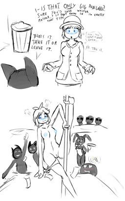 :3 anthro blue_nipples blush clothed clothing clothing_around_one_leg crowd dancing female female_focus genitals group heart_eyes heart_symbol nipples panties panties_around_one_leg panties_down partially_clothed pole raised_leg simple_background strip_club stripper_pole text underwear underwear_around_one_leg underwear_down undressing vulva white_background cactuscacti arachnid arthropod harvestman lagomorph leporid mammal rabbit english_text spot_color